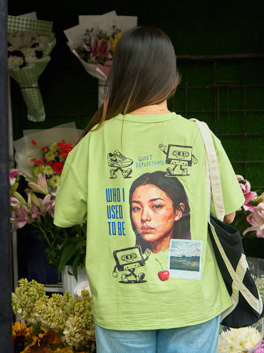 Quiet Reflections | Oversize Tee Lime