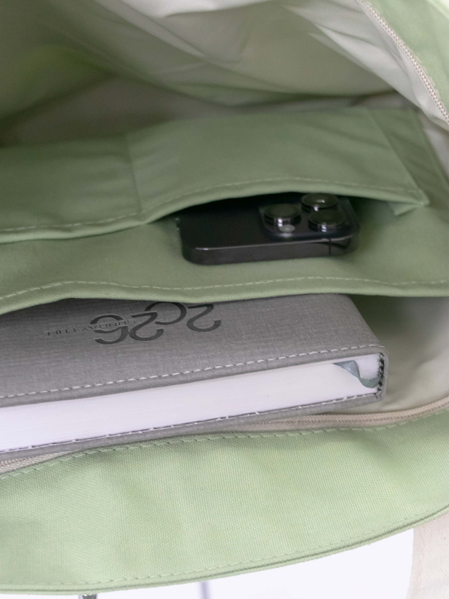 Crossover Canvas Tote - Sage Green