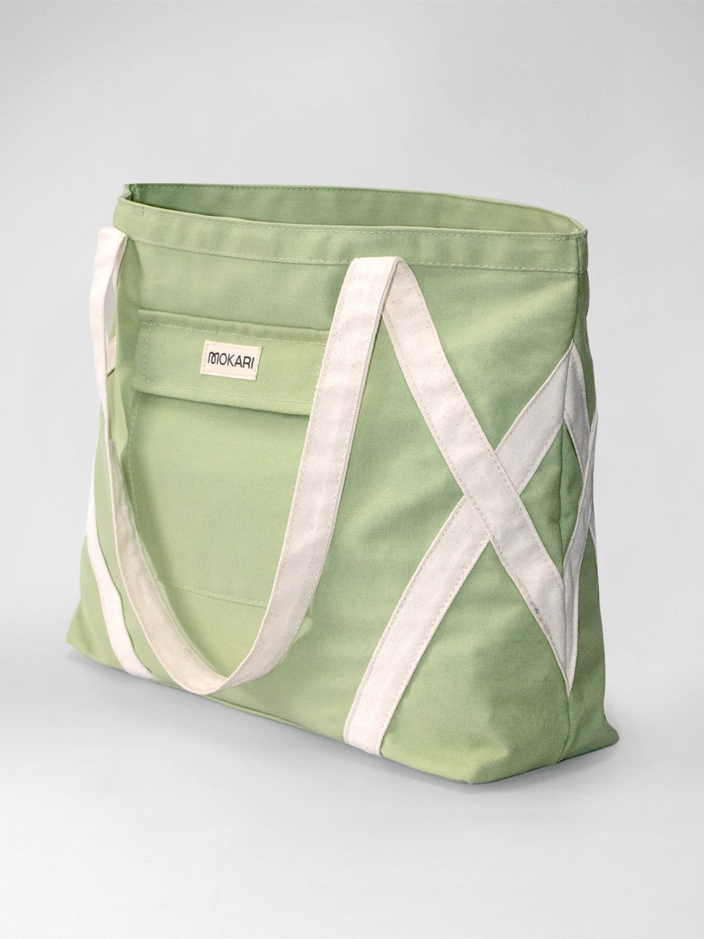 Crossover Canvas Tote - Sage Green