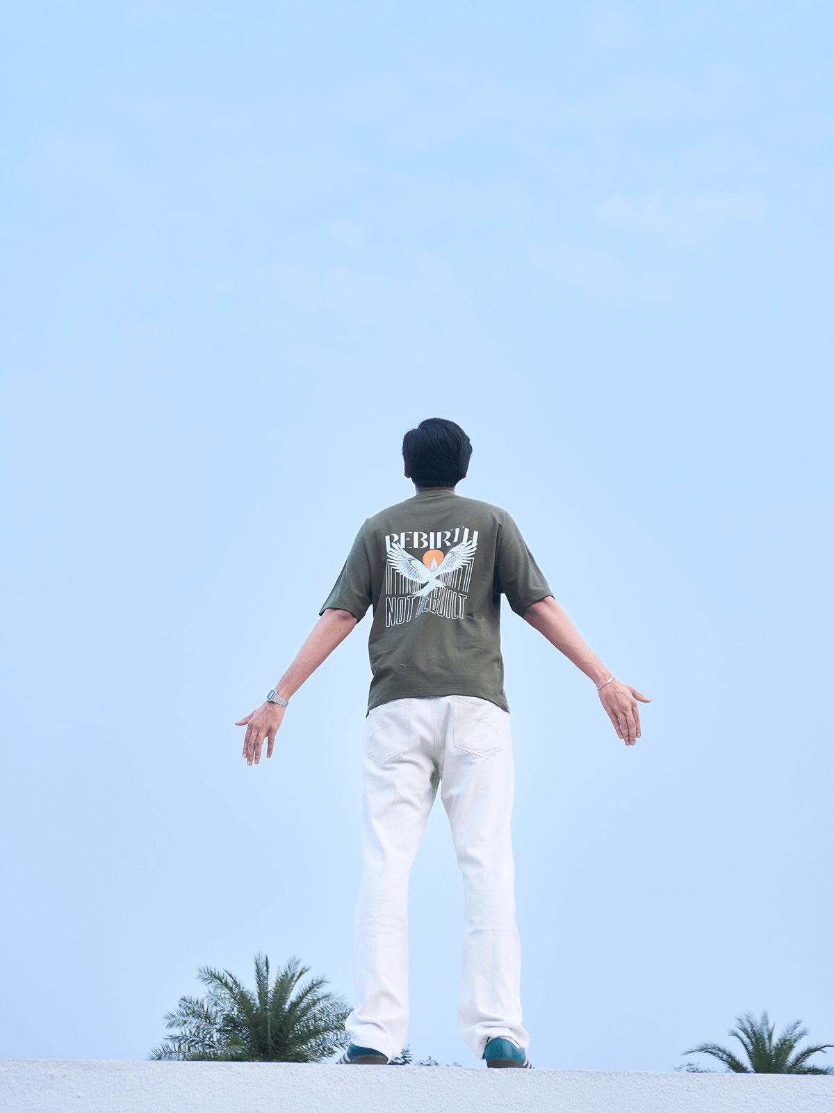 THE "LAZY" HUSTLE | Kimono sleeve | Oversize tee OLIVE GREEN