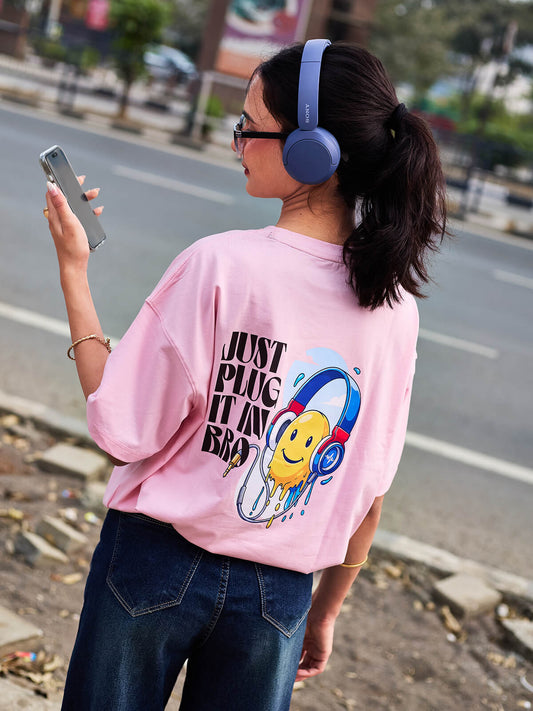 The Plug-In Bro | Oversize Tee Pink