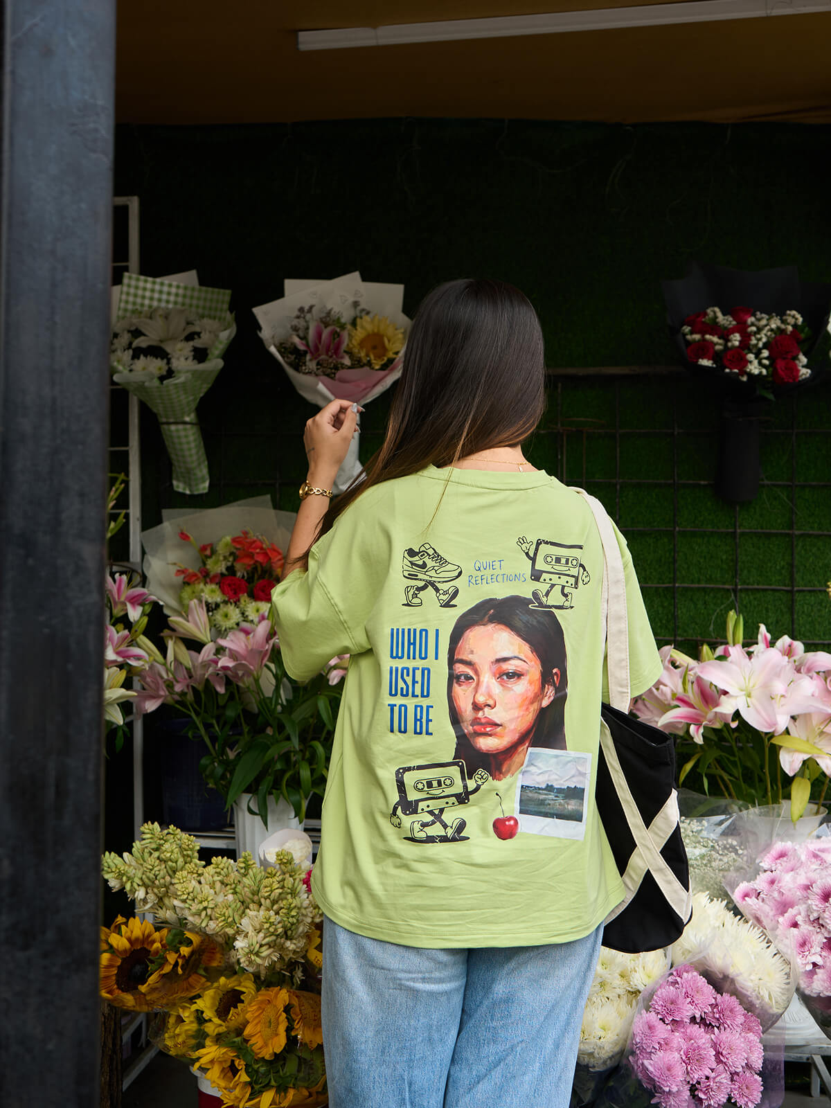 Quiet Reflections | Oversize Tee Lime