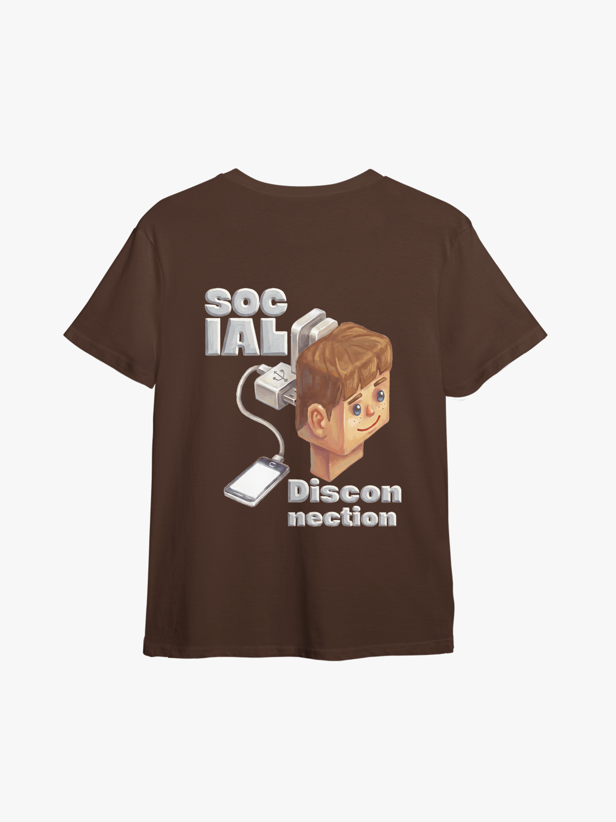Social Disconnection | Oversize Chocolate Tee