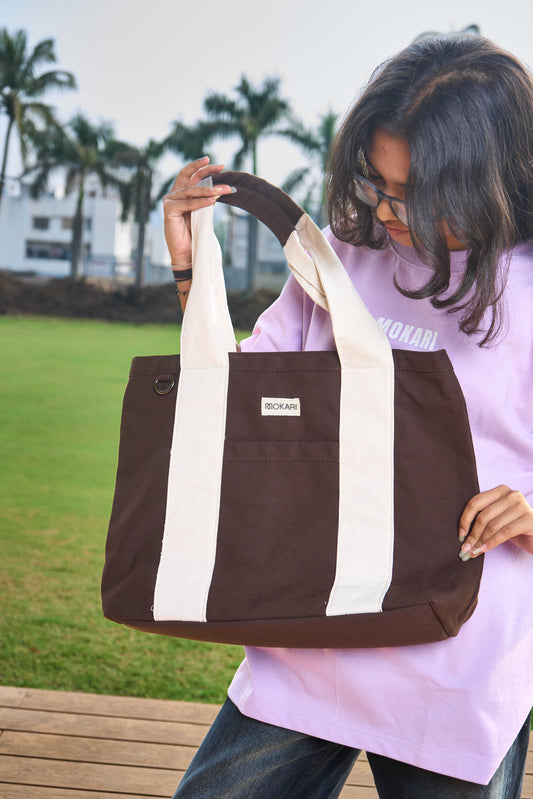 Brown & Cream Everyday Tote Bag